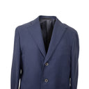 Navy Cotton Blend Single Breasted Blazer