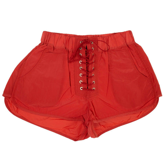 Unravel Project Lace Up Track Short Pants - Red
