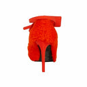 Off-White C/O Virgil Abloh Furry Zip Tie Heels - White