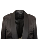 Black Wool And Silk Tuxedo Single Breasted Blazer