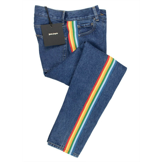 Palm Angels Denim Rainbow Medium Wash Jeans - Blue