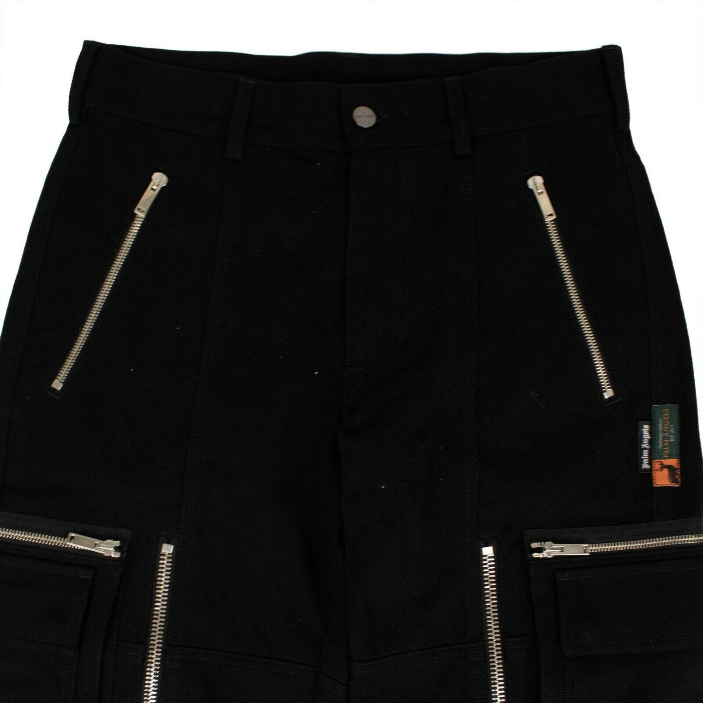 Men's Black Zip Embellished Straight Leg Pants