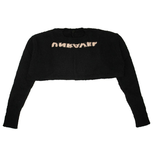 Unravel Project Cropped Crew Neck Sweater - Black