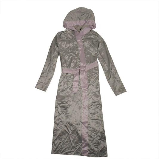 Unravel Project Silk Long Boxing Robe Dress - Silver Gray