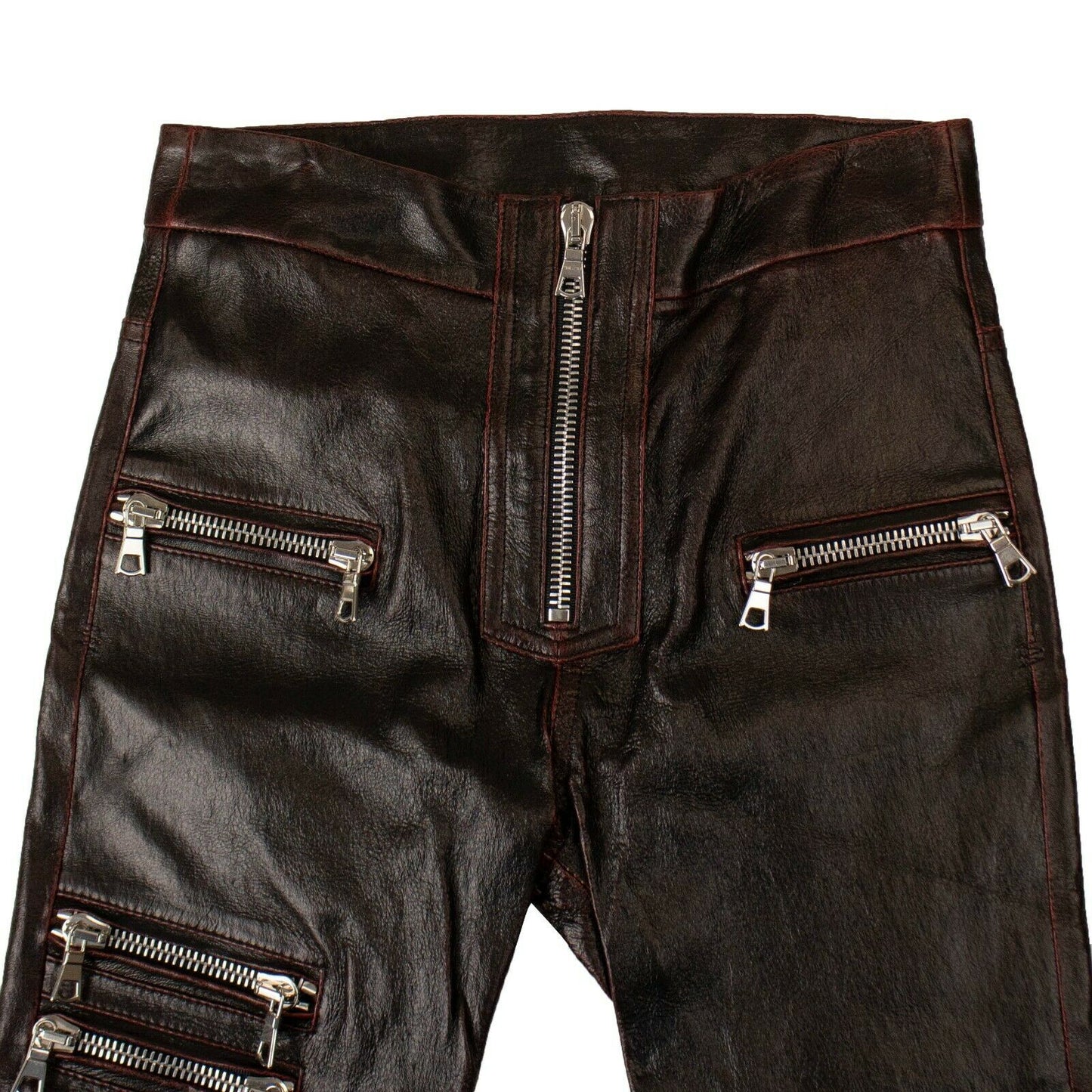 Unravel Project Leather Multi Zip Skinny Pants - Black