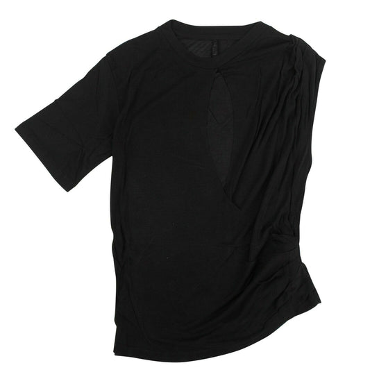 Unravel Project Silk Draped T-Shirt - Black
