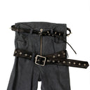 Unravel Project Suede Zip Up Pants - Blue