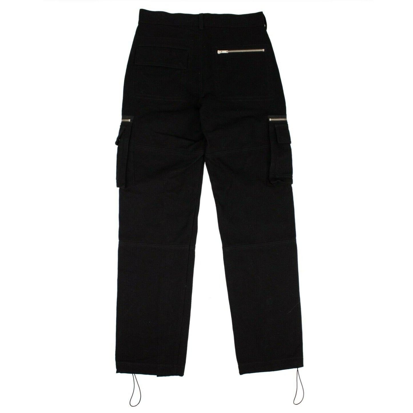 Men's Black Zip Embellished Straight Leg Pants