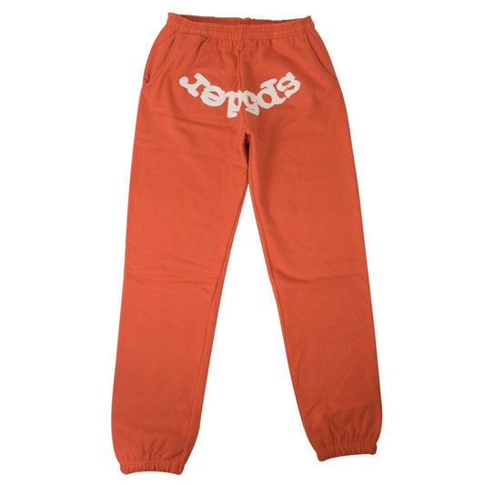 SP5DER Cotton Logo Print Sweatpants - Orange