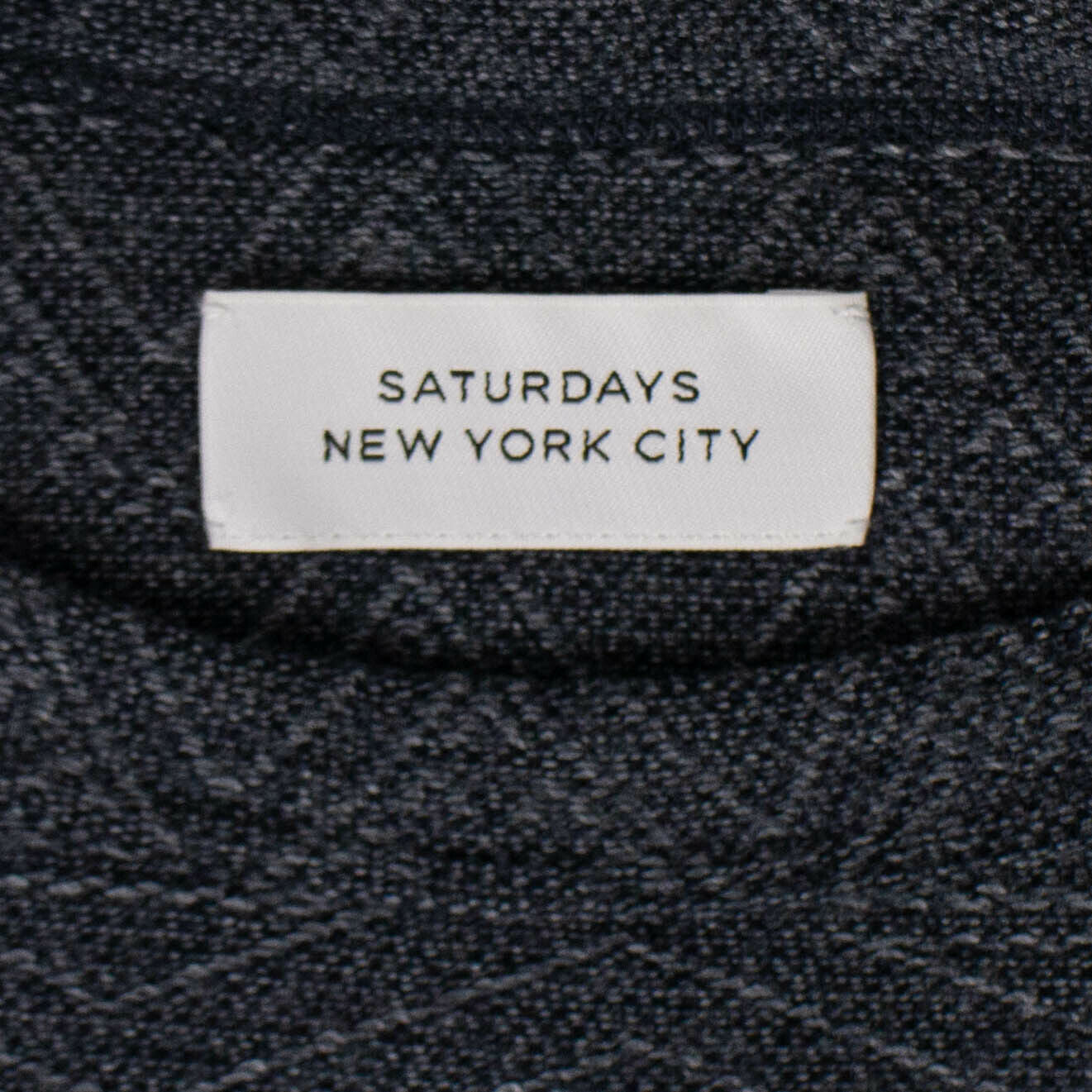 Saturdays Nyc Cotton Graham Jacquard Long Sleeve T-Shirt - Blue