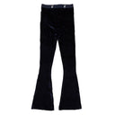 Blue Velour Flared Leggings